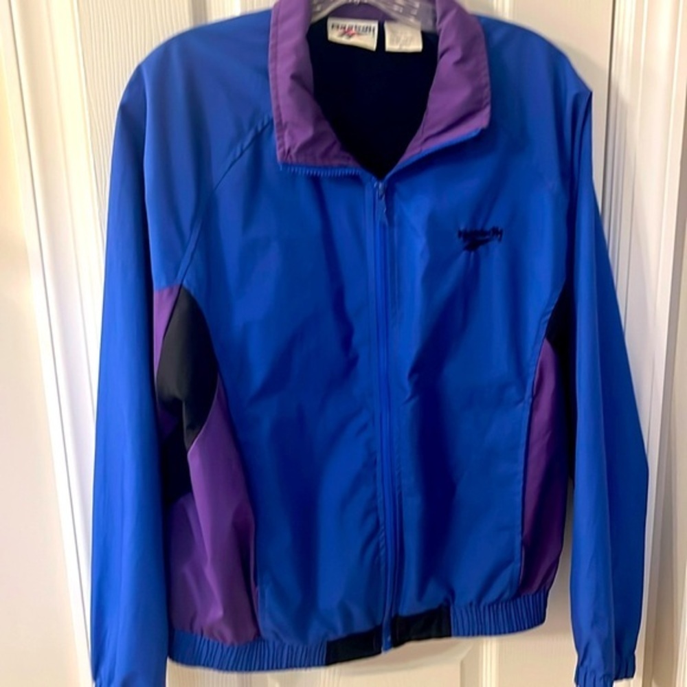 Reebok Vintage Blue and Purple Women's Retro Jacket Size Medium -Great for Fall!
